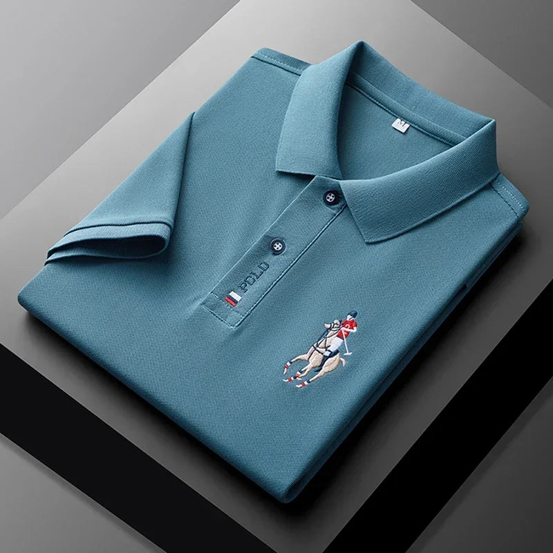Men's Embroidered Polo - Short Sleeve, Casual Summer Comfort Top