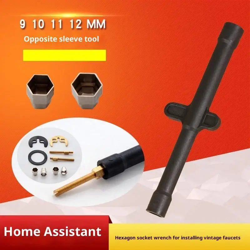Plumbing Key 9/10/11/12mm Tap Wrench Flume Wrench Sink Faucet Socket Wrench Plumbing Tools Wrench Multifunctional Plumbing Tool