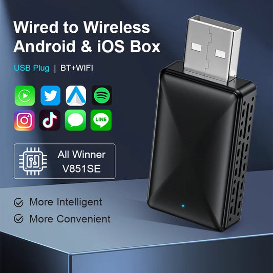 Wireless Android Auto Adapter, Compatible with Toyota & Volvo