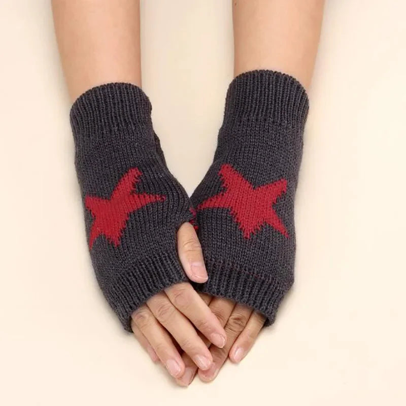 Women's Knit Half Finger Gloves - Y2K Style Fingerless Mittens - photo 12