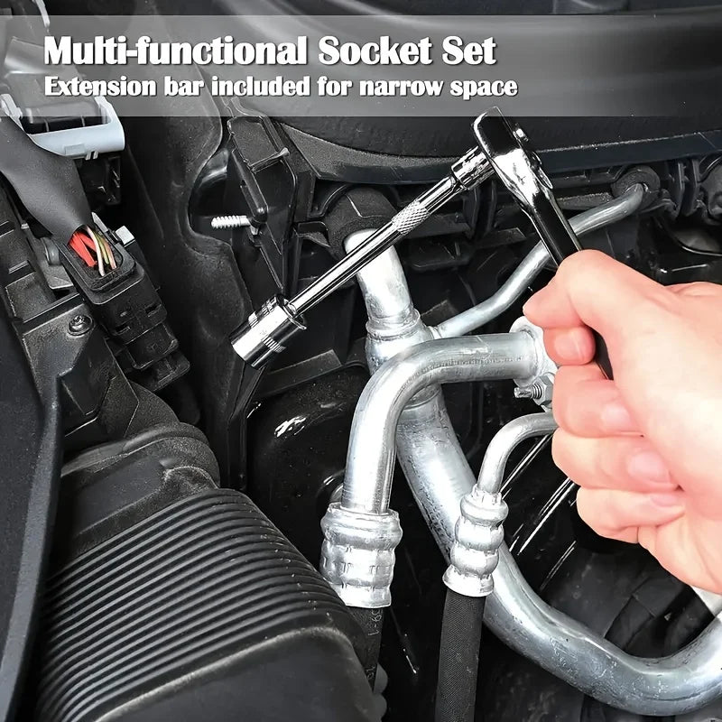 2026 New 46-piece Auto Repair Combination Ratchet Wrench Auto Maintenance Vehicle-mounted Socket Repair Set Tool Box