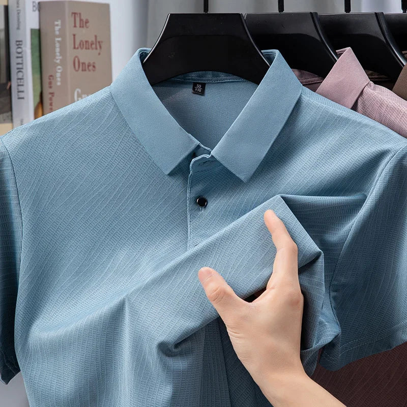 Men's Fine-Weave Polo - Lightweight Wrinkle-Free, Everyday Comfort
