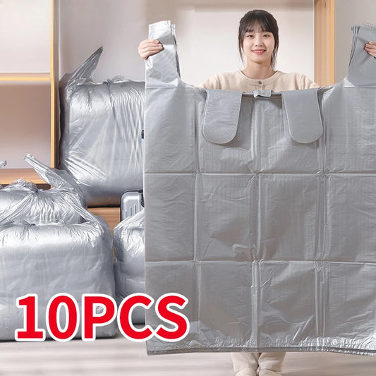 10PCS Large Capacity Plastic Bags Thicken Moving Packaging Bag Clothes Storage Bags for Toys Duvet Blanket Bedding Organizer