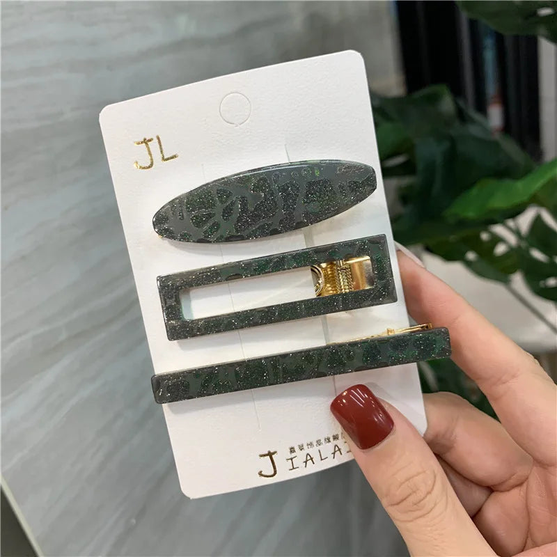 UXSL Girls Hairpins Cute Cat Acetate Hair Clips Headdress Womens Water Drop Leopard Print Barrettes Hair Accessories Gift