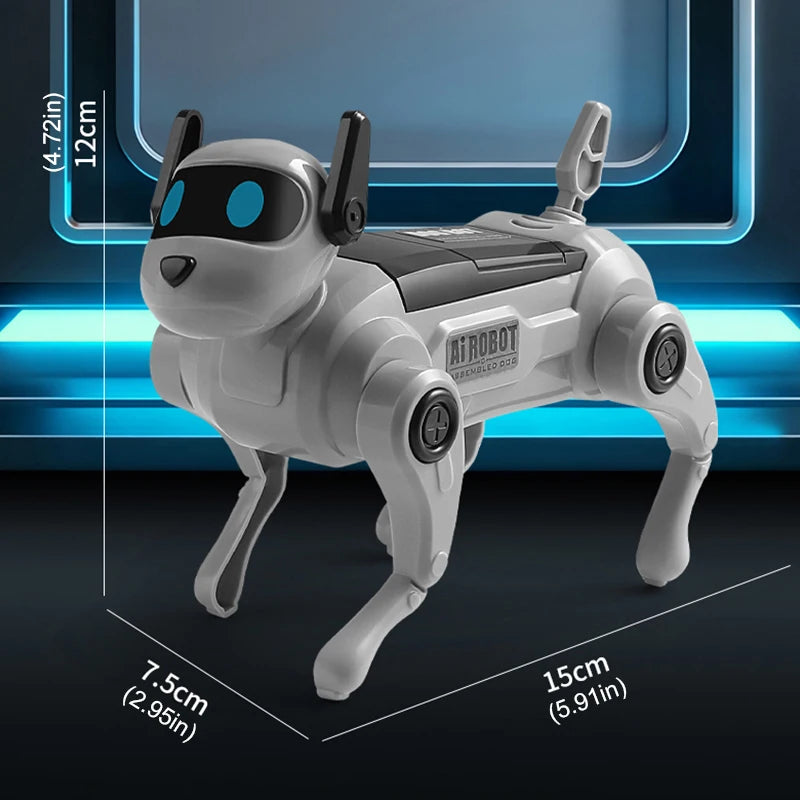 DIY Electronic Dog Assembly Intelligent Robot Dog Children's Educational Toys Voice Control Simulated Pet Puppy Toy Kids Gifts