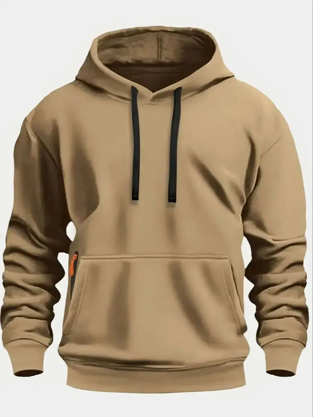 Men's Solid Color Fleece Hoodie - Warm Hooded Pullover Sweatshirt - photo 4