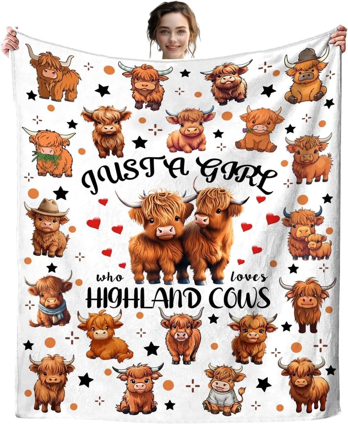 Highland Cow Flannel Throw Blanket