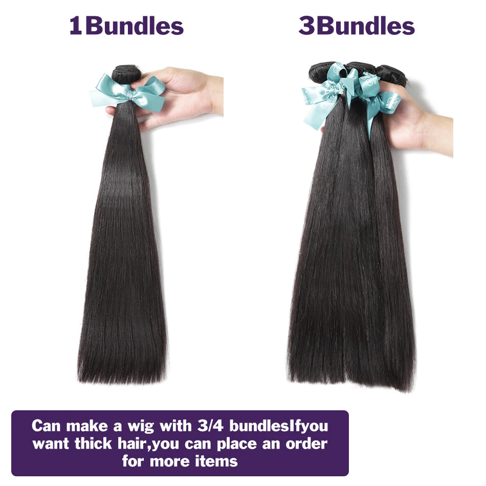 Rosabeauty Brazilian Remy Human Hair Bundles – Straight 30-40 Inch