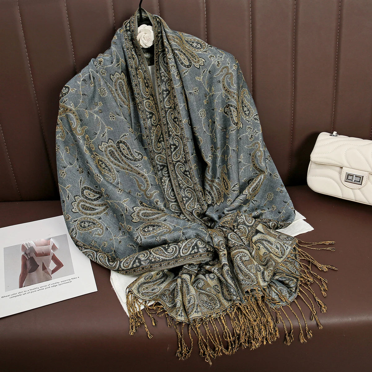 Women's Printed Pashmina Shawl, Soft Winter Scarf