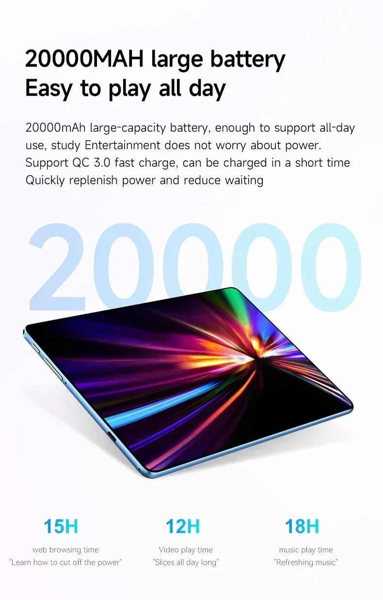 2026 Global Version Original IPad Air Pro Tablet 12inch HD 4K Android 14 22GB+2TB 20000mAh 5G Dual SIM Bluetooth WiFi GPS Tablet