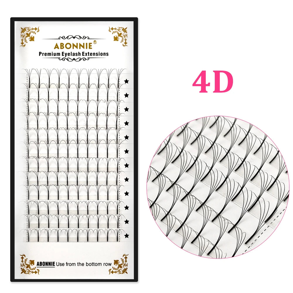 Abonnie 3D/4D/5D/6D Premade Volume Fans Fluffy Lashes Long Stem Russian Volume Eyelashes Extension All Size Fans