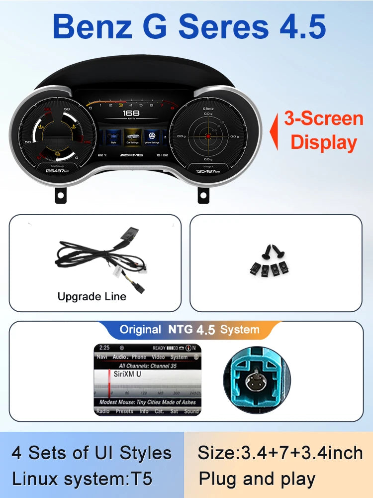 STWEI 2024 New Lcd Digital Dashboard Cluster Digital Speedometer For Mercedes Benz A Class W176 GLA CLA  C117 GLC W205 W212 W207