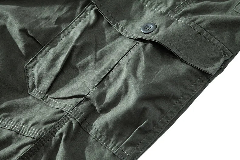 Men's Cotton Knee-Length Work Shorts — Loose Straight Casual Shorts