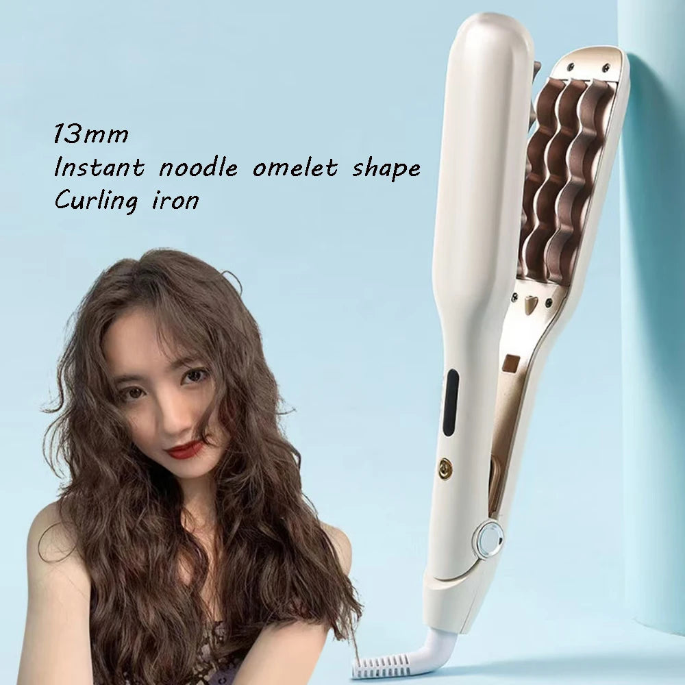 Electric Hair Curle Hair Styling Tools 13MM Flat Iron Hair Water Ripple Curling Iron