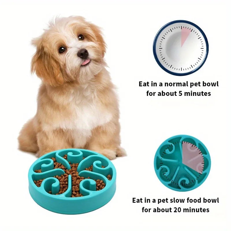 Slow Feeder Dog Bowl in Sky Blue or Purple - Maze Feeding Dish - photo 4