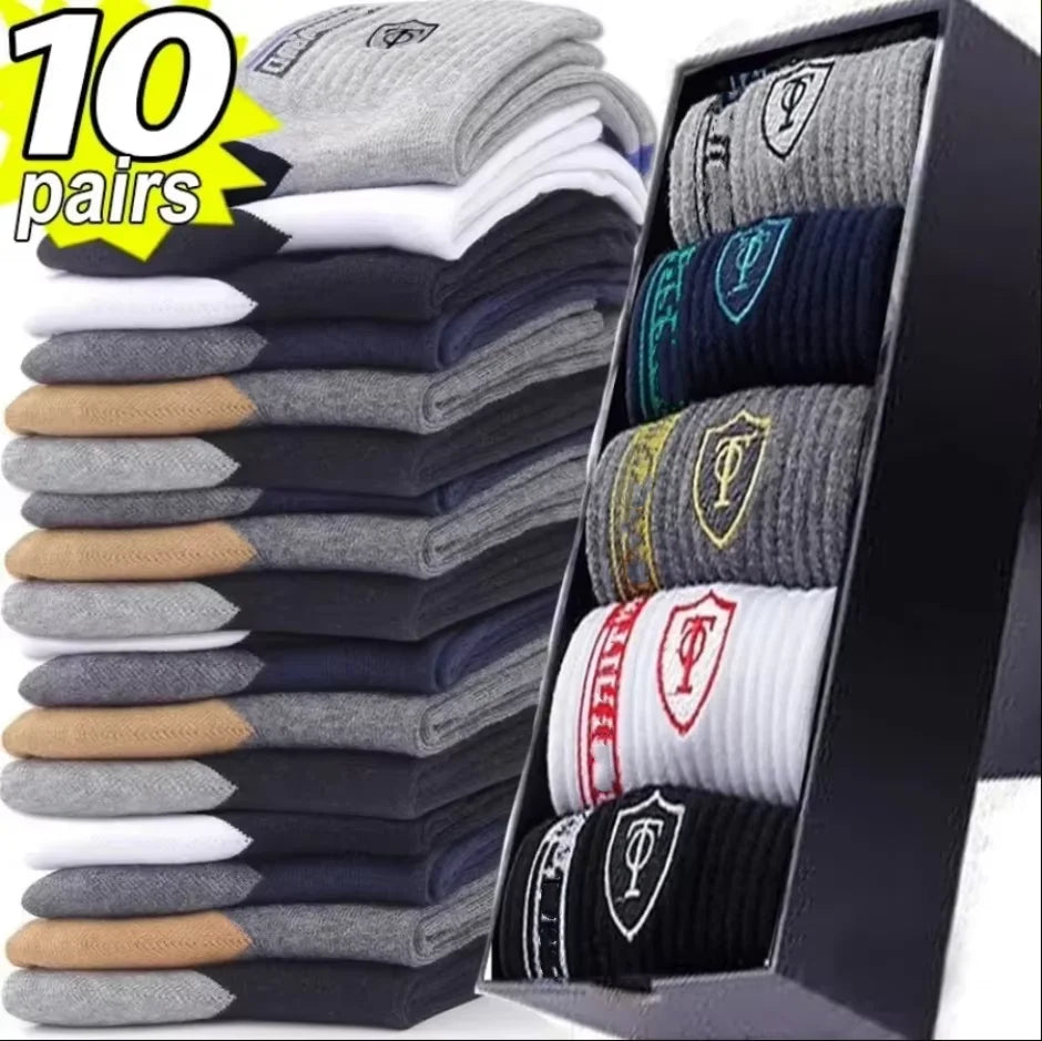 Men's Cotton Blend Crew Socks, 5 Pairs