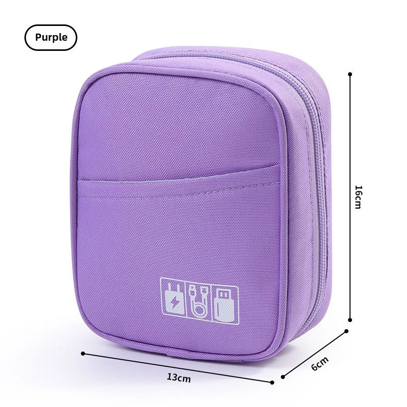New Portable Data Cable Organizer Bag Water-proof USB Power Bank Earphone Storage Case Travel Digital Accessories Pouch