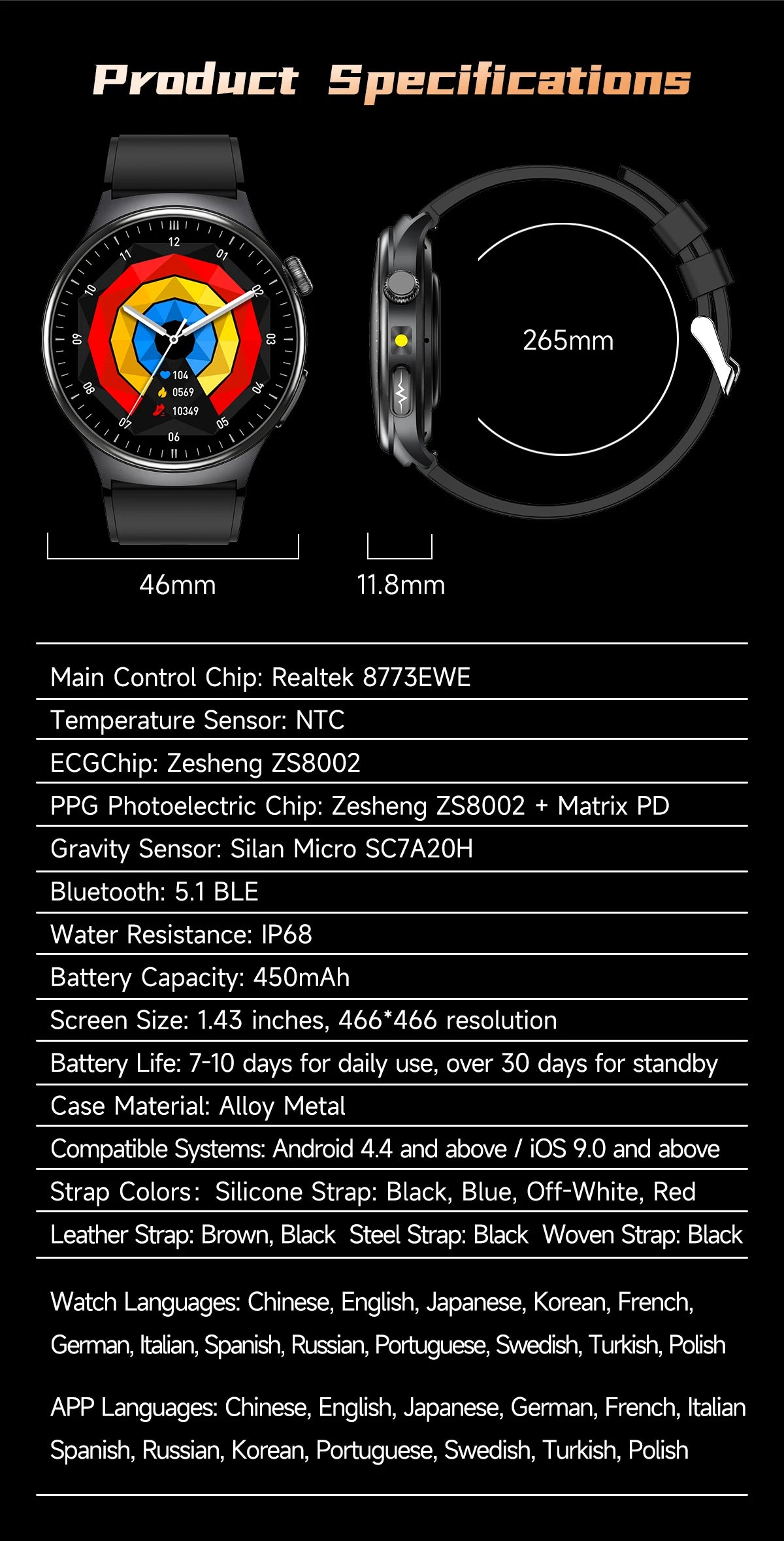 2026 New Accurate Diagnosis ECG Smart Watch Body Fat Blood oxygen BP Health Sport HD AMOLED Screen call Smart watch Men women