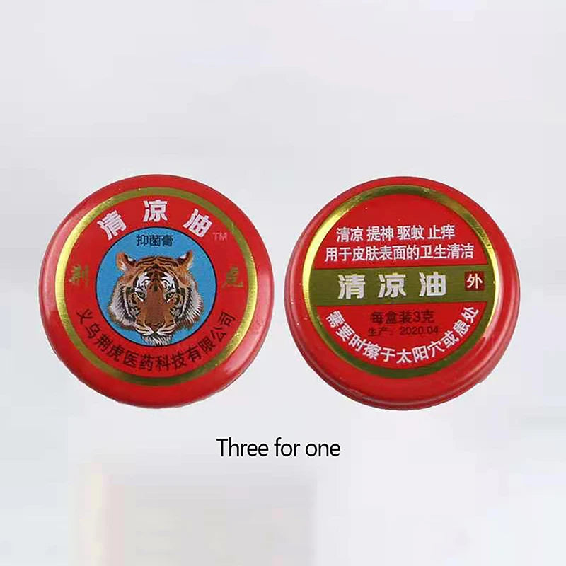3PCS Muscle Massage Relax Natural Tiger Balm Plaster Tiger Essential Oil Mosquito Elimination Headache Cold Dizziness Solid Balm