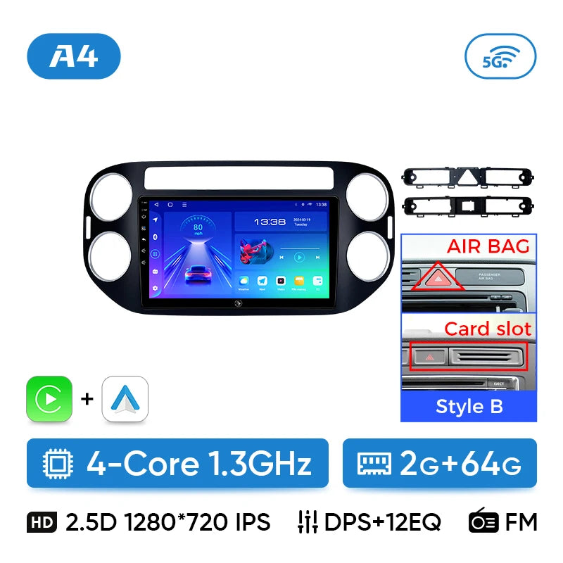 Ainavi Car Multimedia Player For Volkswagen VW Tiguan 2006 2008 2010 2016 Golf Plus Wireless Carplay Android Auto 4G Wifi 2din