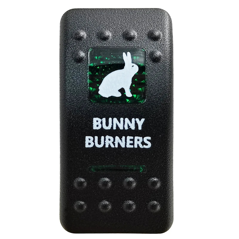 Green LED Rocker Switch - Waterproof SPST & DPDT Options