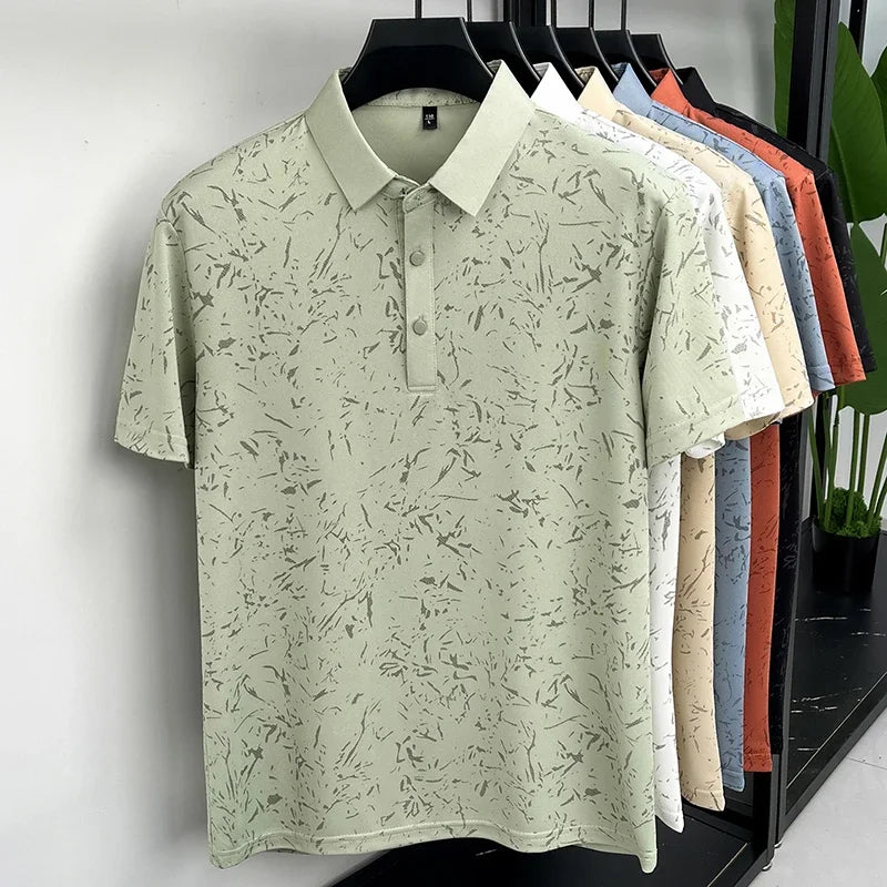 Men's Modern Polo Tee - Printed Pattern, Slim Fit Daily Style