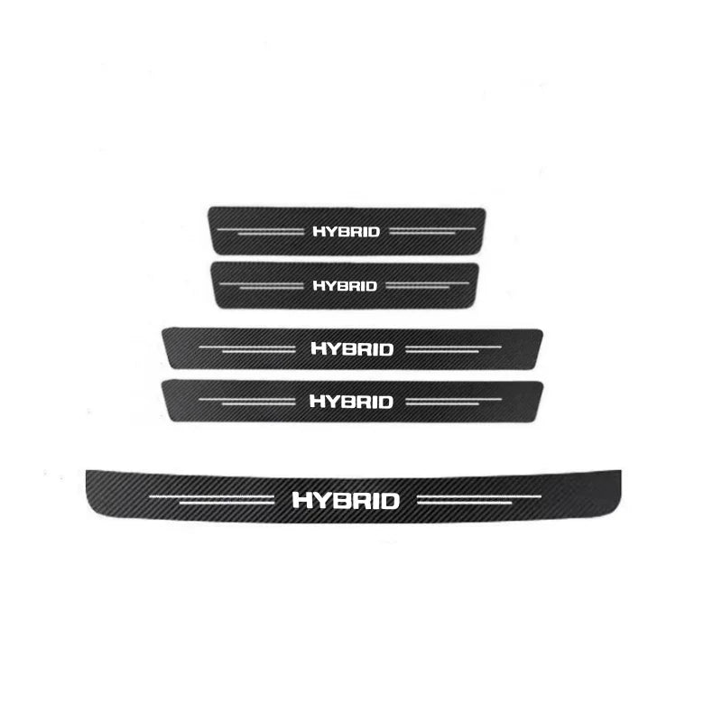60X7CM Carbon Fiber Car Door Threshold Protective Sticker for Hybrid Synergy Drive Toyota Prius Camry Rav4 yaris Crown Auris for