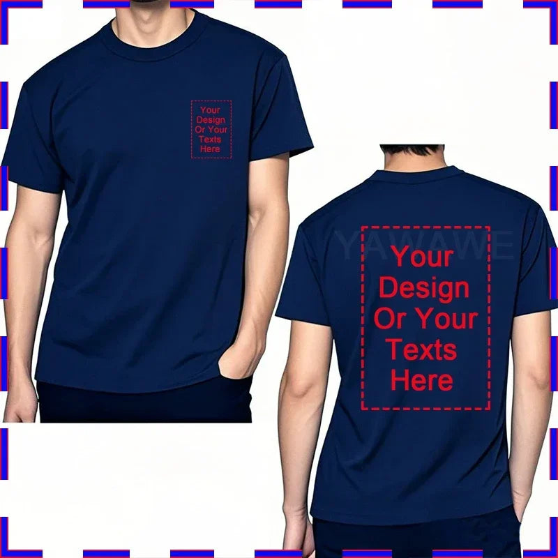 Men's Customizable T-Shirt Crew Neck Comfortable Stylish Fit Personalized Perfect for Men's Designs or Messages Custom T Shirt