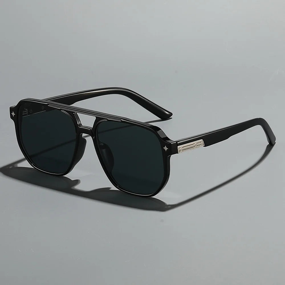 Double Bridge Pilot Sunglasses — Tinted Y2K Unisex Shades