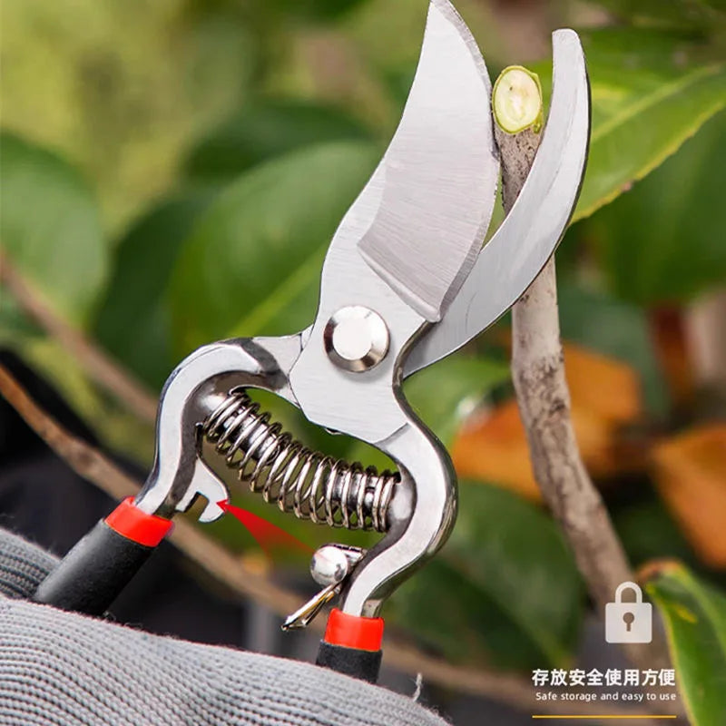Garden Pruning Shears — High Carbon Steel Bypass Secateurs