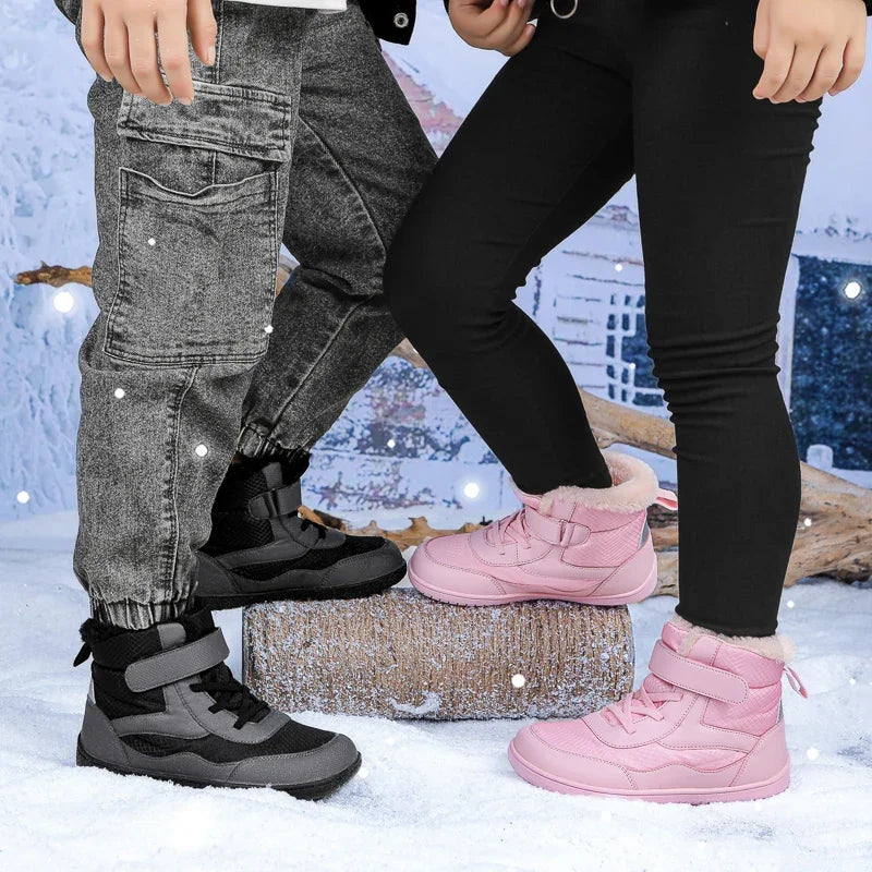 Kids Wide Toe Snow Boots - Fur Lined Barefoot-Style Winter Shoes - photo 6