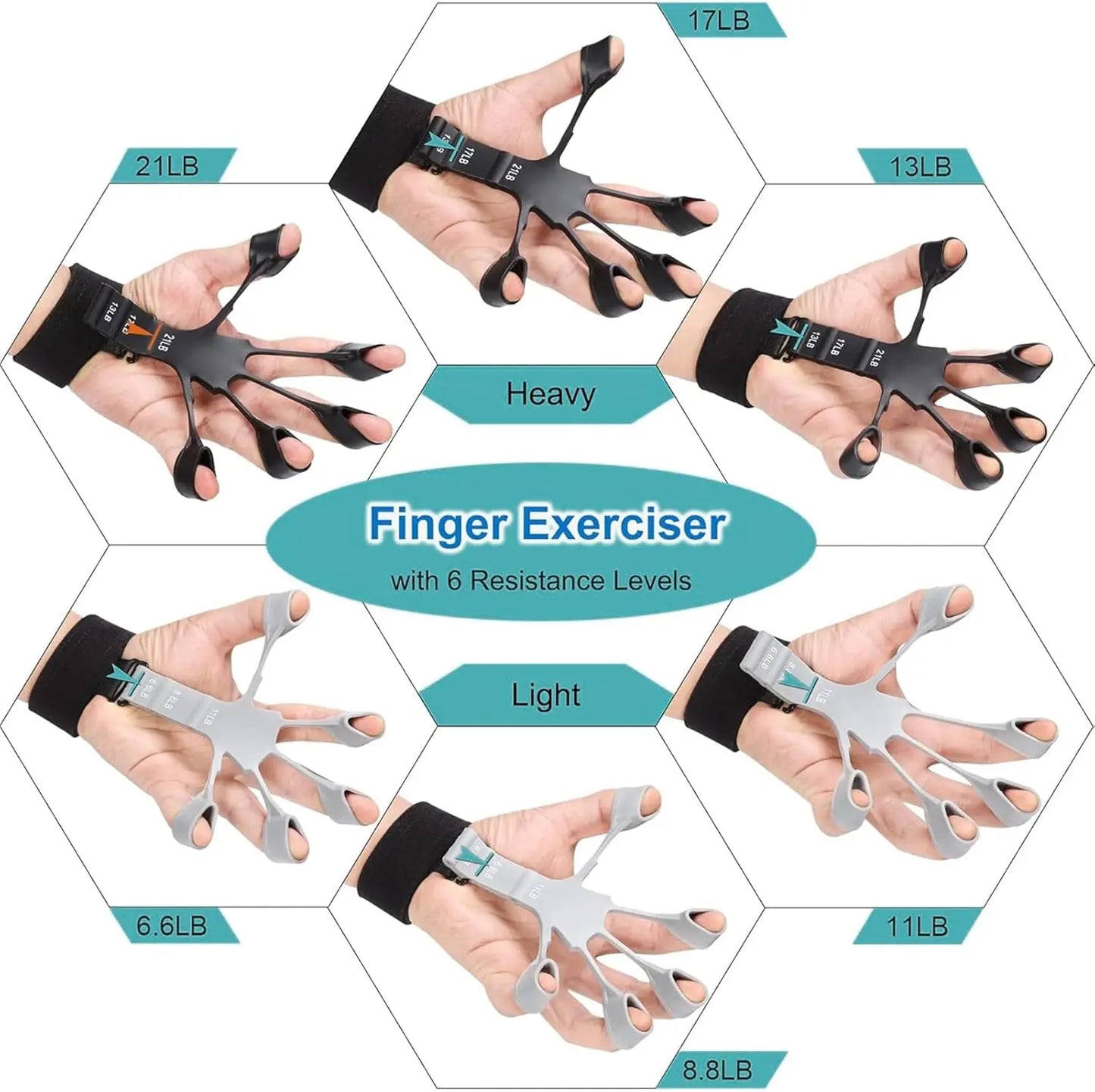 Mechanical Counting Grip Strength Trainer with Finger Exerciser