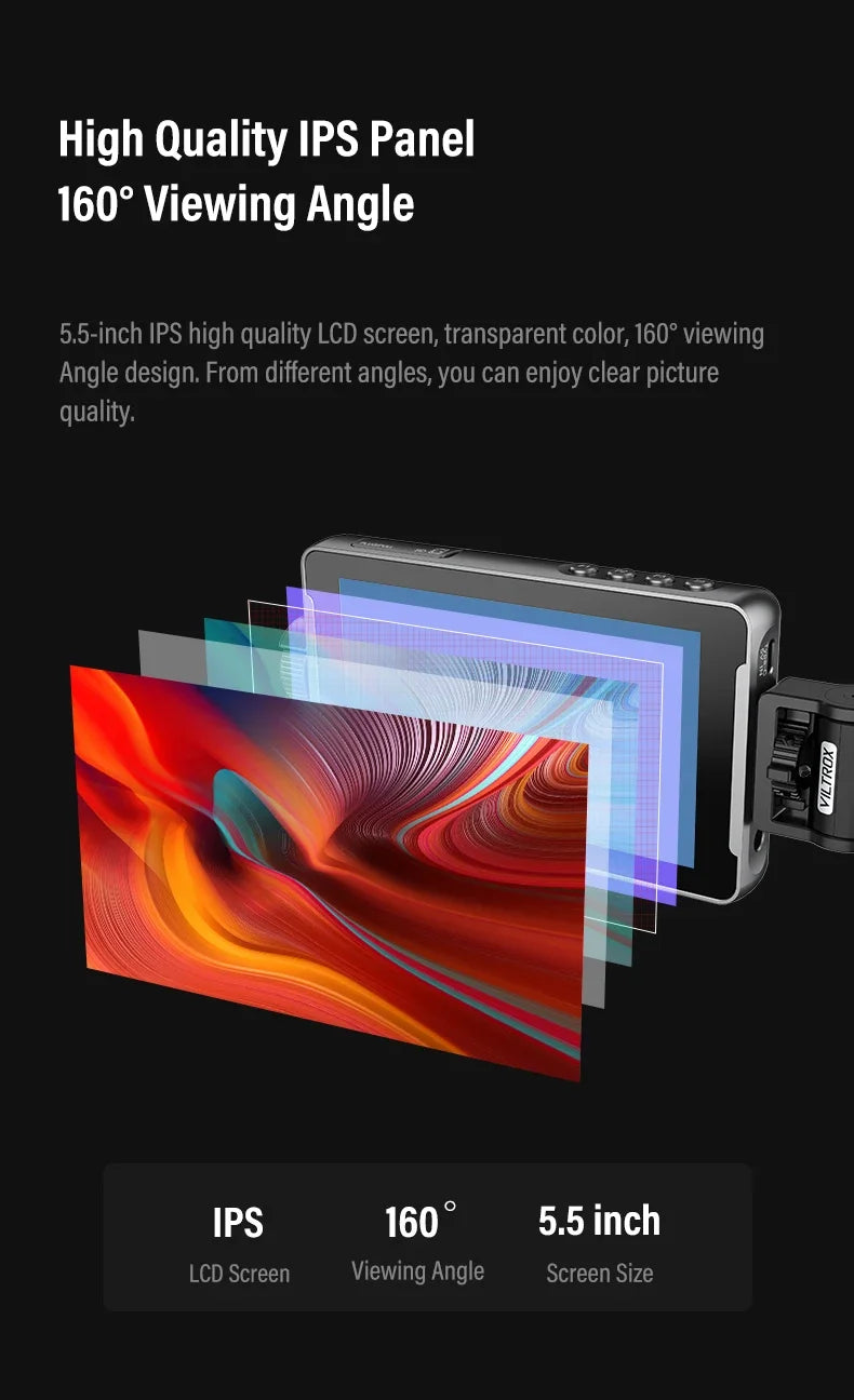 VILTROX DC-550/DC-550PRO Profissional Camera Studio Monitor 5.5 Inch 4K 30Hz HDMI Touch Screen 3D LUT 1920x1080 Director Monitor