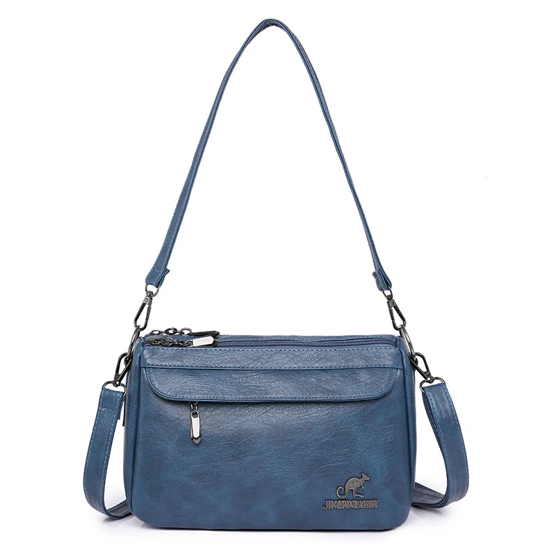 Women's Vintage Faux Leather Crossbody Bag - Zip Shoulder Purse - photo 11