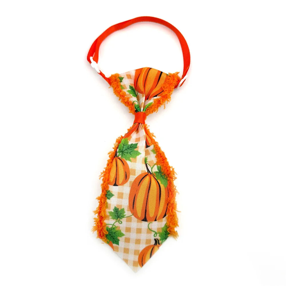 30/50pcs Fall Pet Product Dog Bowtie Necktie Fluffy Style Ties Thanksgiving Small Dog Bowtie Pet Dog Grooming Collar Accessoreis