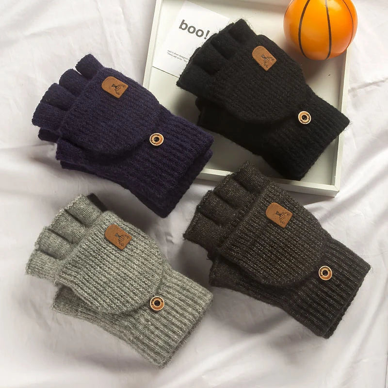 Knit Fingerless Touchscreen Gloves, Unisex