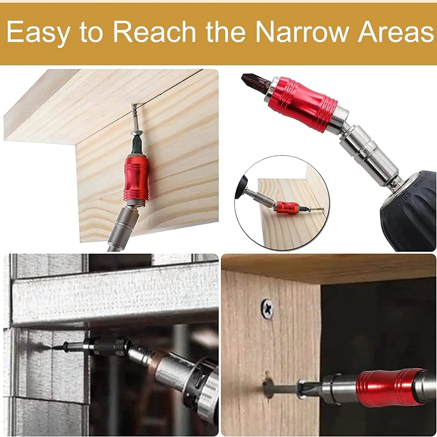 Drill Bit Holder Magnetic Swiveling Bit Tip Holder Set Drill Bit Extension Pivot 1/4 Inch Hex Quick Release Pivoting Screwd