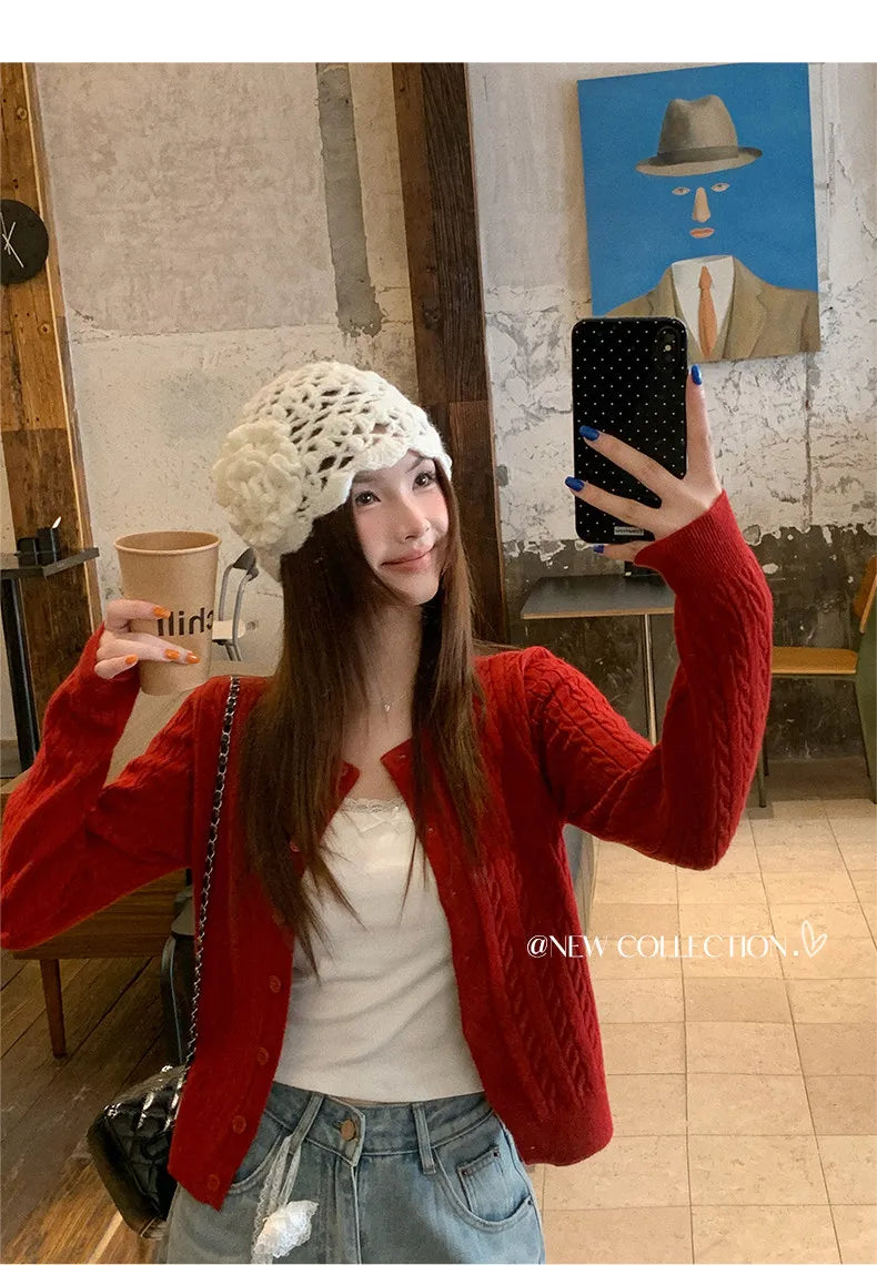 Women's cable knit cardigan, button front — view 18 of 20