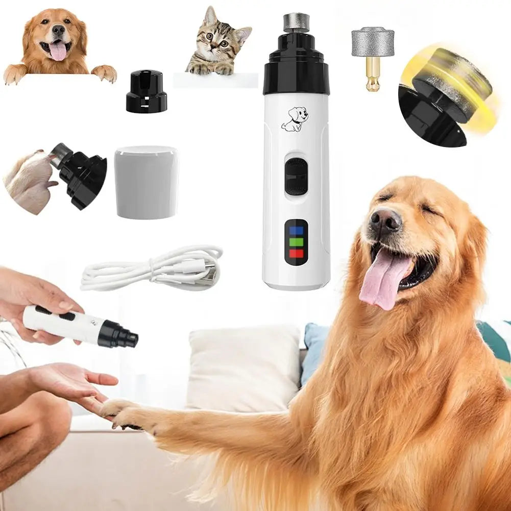 Low-Noise Pet Nail Grinder - USB Electric Trimmer