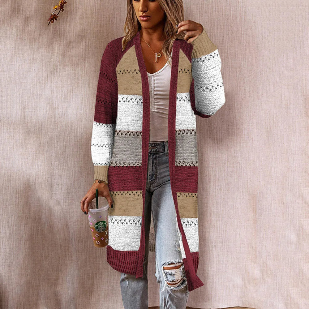 Women's Mid-Length Knitted Cardigan Sweater Autumn Winter Fashion 2025 New Style for Women