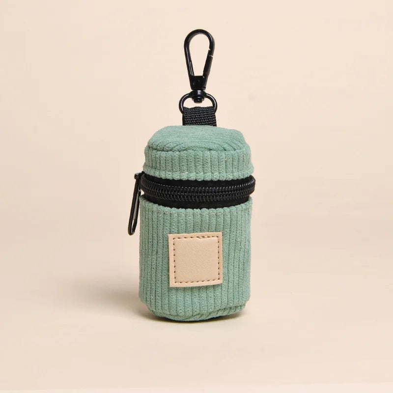 Corduroy Dog Poop Bag Dispenser with Hook - Fashion Walk Pouch – photo 10