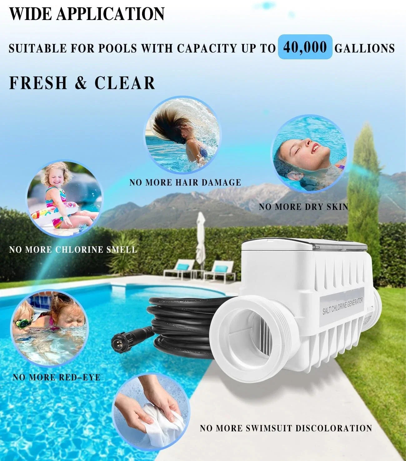 40000/20000/60000/15000 Gallons For IntelliChlor lC40/IC20/IC60/IC15 Salt Chlorine Generator Cell EC-520555/520554/521105/520888