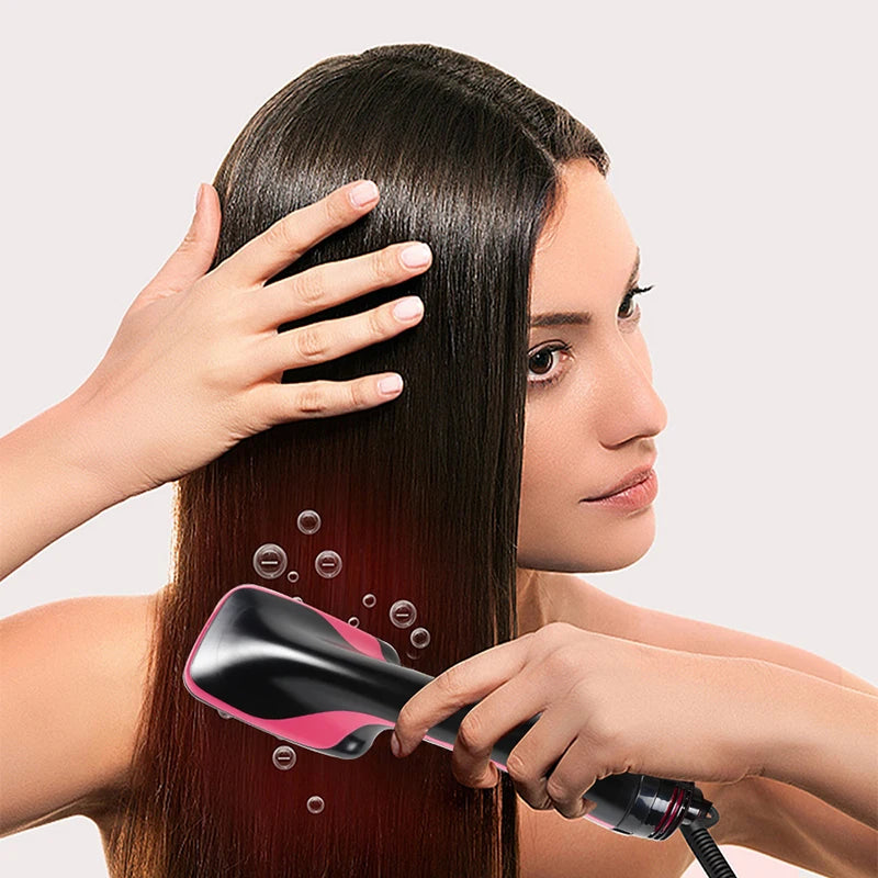 Hair Dryer Hot Air Brush Styler and Volumizer Hair Straightener Curler Comb Roller One Step Electric Ion Blow Dryer Brush