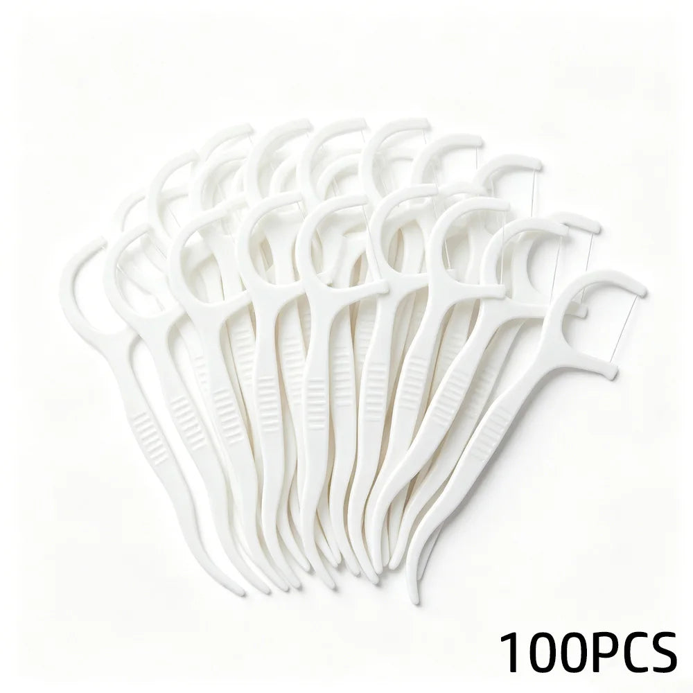 100pcs Healthy Floss Sticks Set Deep Cleaning, Portable Disposable DailyOral Care, Travel-Friendly Original Sticks, Teeth Cleani
