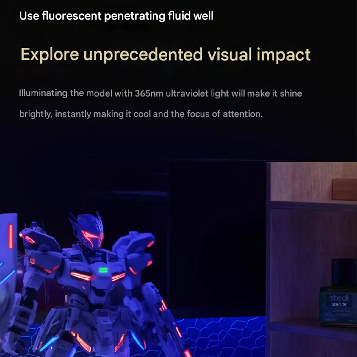 【2026 New】Water-based Fluorescent Panel Liner 40g for Model Panel Line Accent Color UV Light Reactive DTY Red Blue Pink