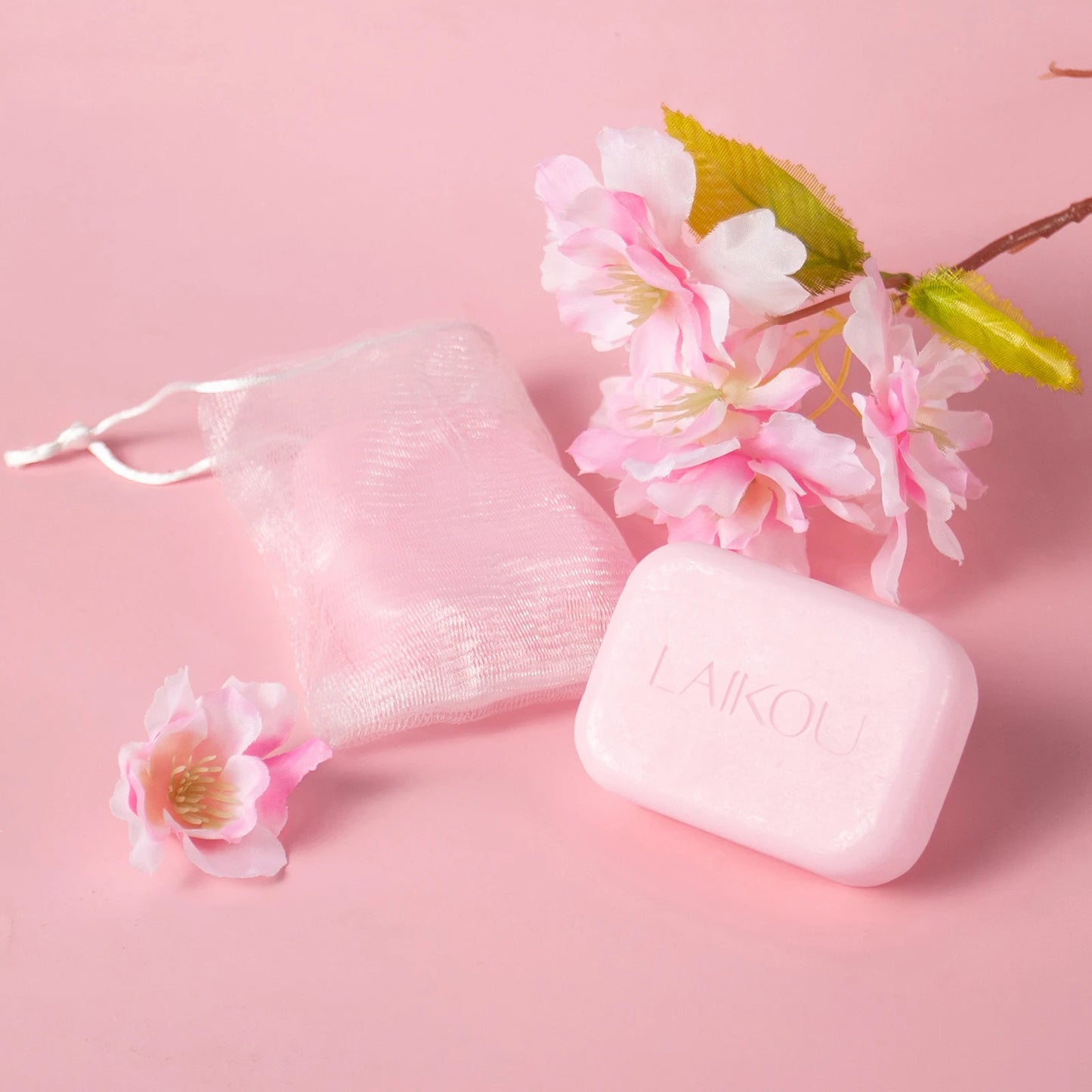 LAIKOU Japan Sakura Bar Soap 5pcs Deep Cleansing Soften Skin Even Tone 90g
