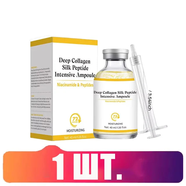 rrAmpoule intensive au collagène et aux peptides de soie, hydratant profond, renforce la peau, lifting, resserrement et fermeté,