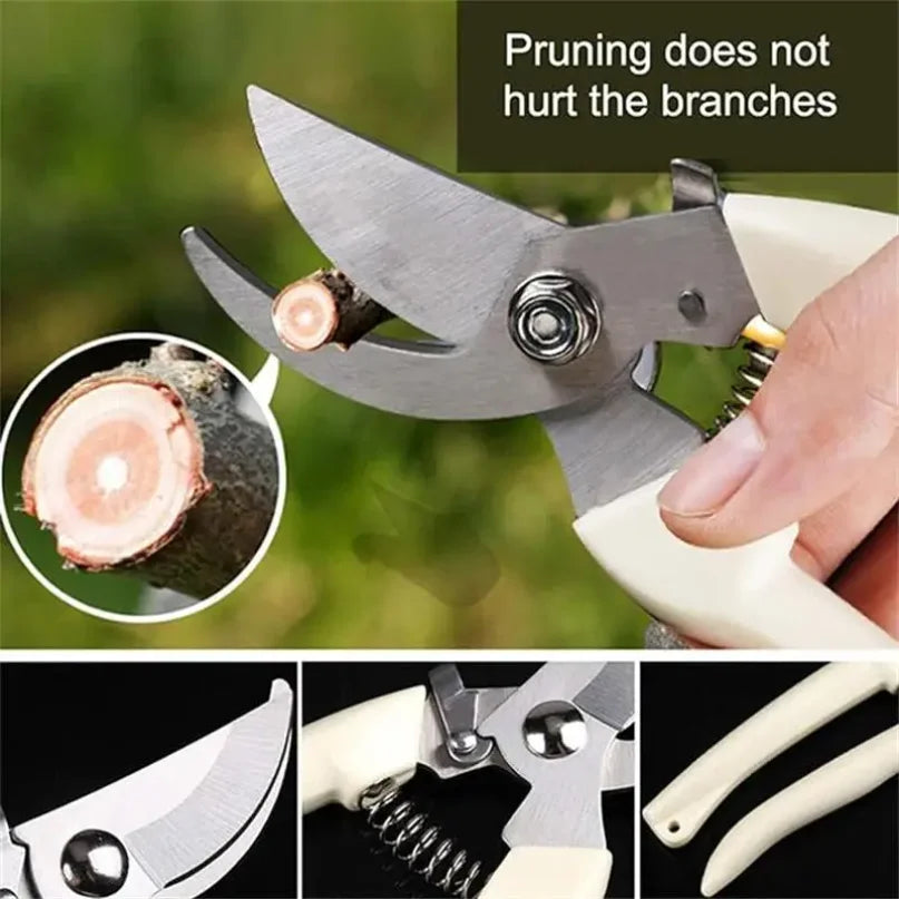 Stainless Steel Bypass Pruning Shears – Multifunctional Garden Hand Clippers for Flowers, Trees & Branches