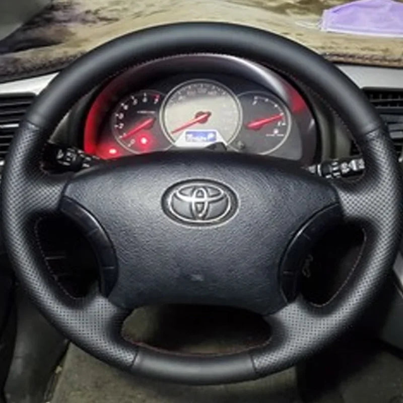 DIY Leather Full Coverage Steering Wheel Cover for Toyota Tacoma 4Runner Camry Sienna Sequoia Highlander Land Cruiser 1995-2007