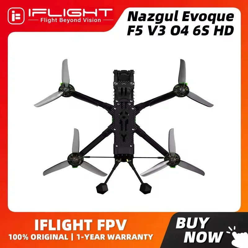 IFlight Nazgul Evoque F5 V3 O4 6S HD Drone BNF With O4 Air Unit Pro / XING2 2207 1750KV Motors For FPV Cinematic Freestyle